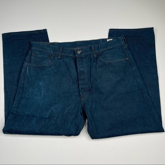 Levi’s Jeans Denim 501 Button Fly White Oak Cone Denim High Waist Straight Blue - Picture 7 of 14